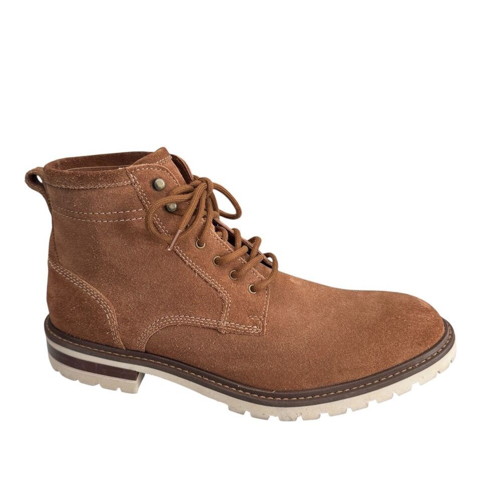 Johnston & Murphy Men's Barrett Plain Toe Boots Tan Leather Men’s 11M